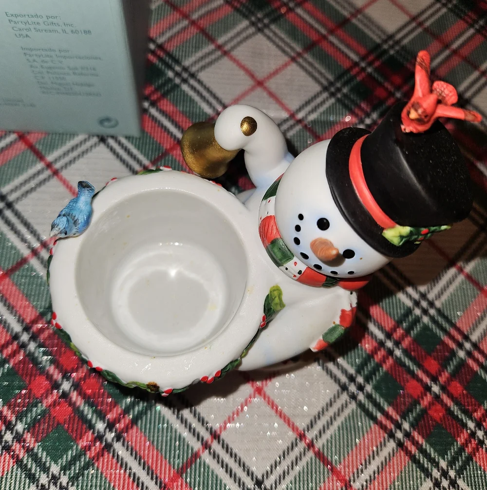 PartyLite Ceramic Snowbell Frosty Votive Candle Holder
